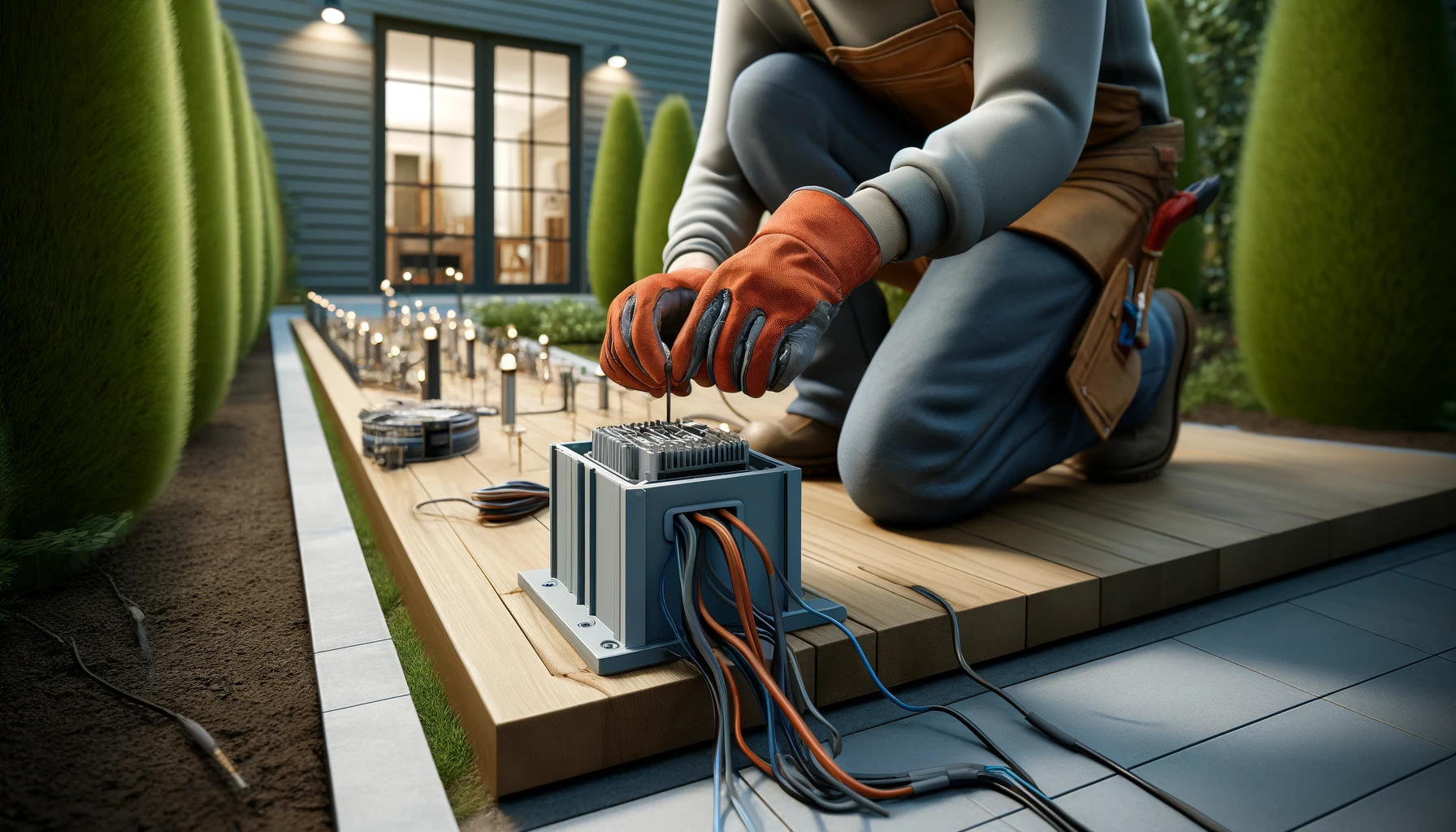 установка садового трансформатора на открытом воздухе. Т