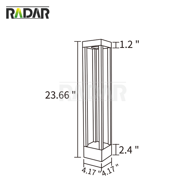 RPL-W6913 Черный алюминиевый фонарь для дорожки ландшафтный светильник для дорожки