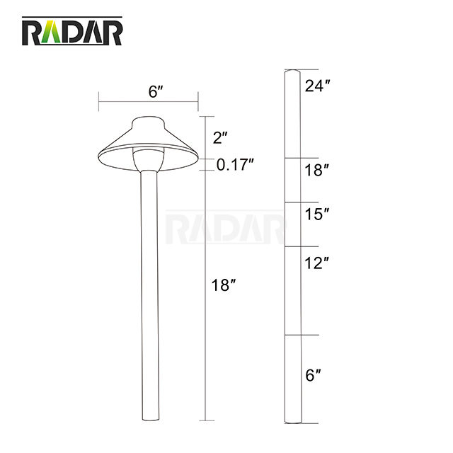 RPL-6901-ABZ современный Мощный алюминиевый фонарь Pathway Light